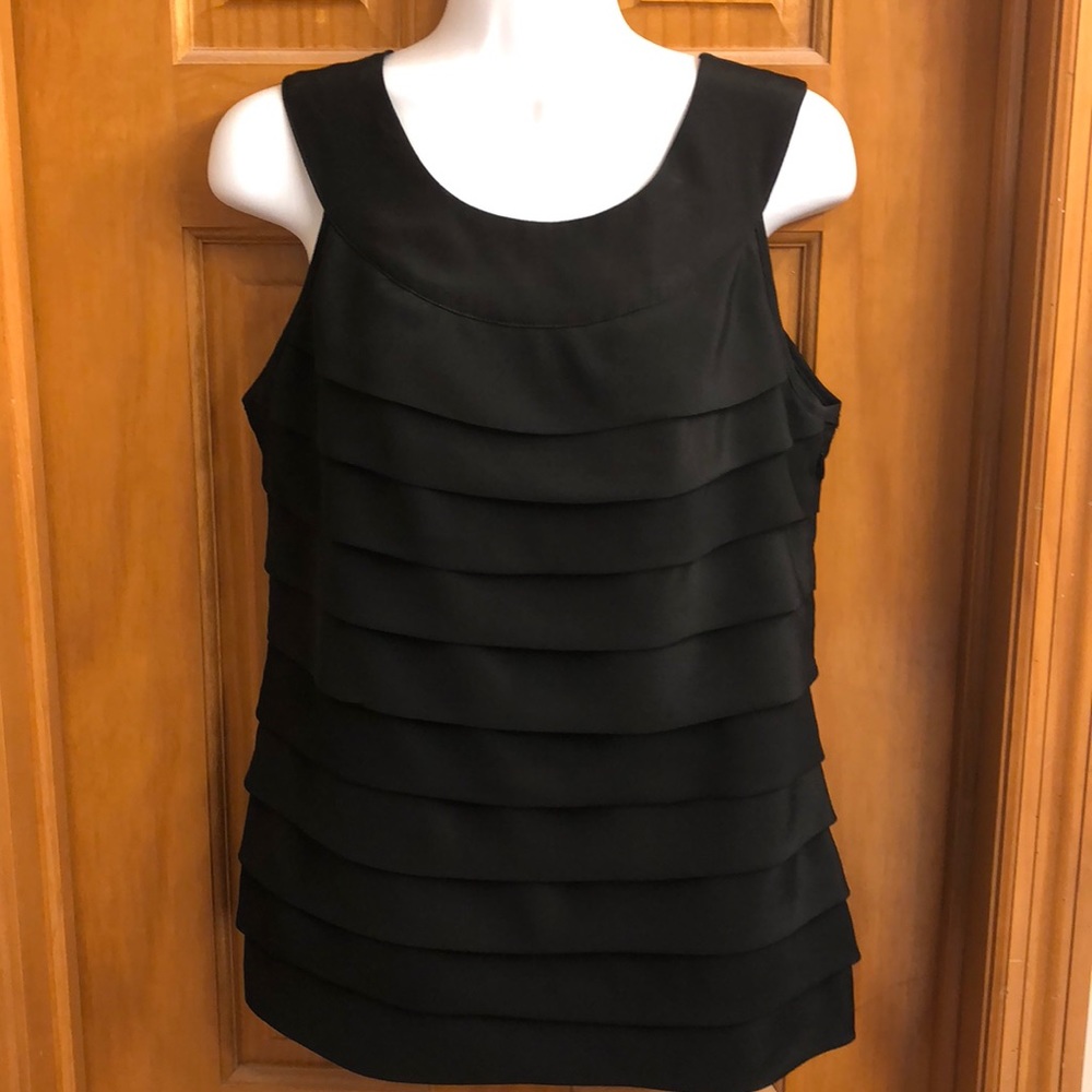 Black ruffle top